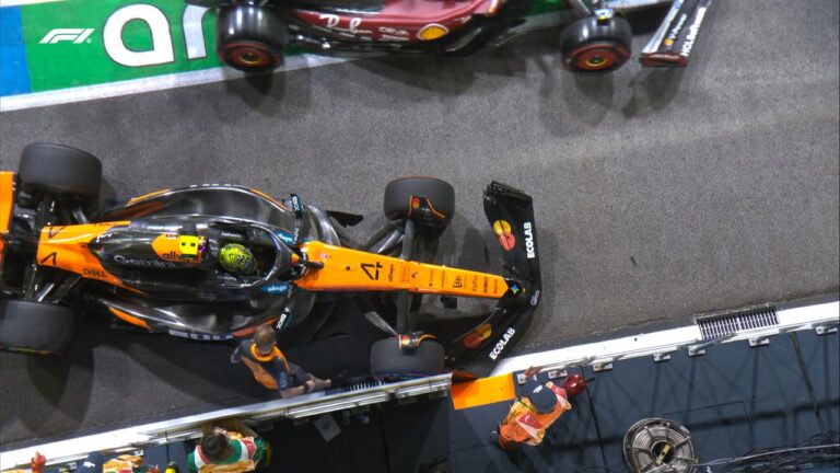 Insólito toque de Leclerc a Norris en boxes y multa a Ferrari en Singapur