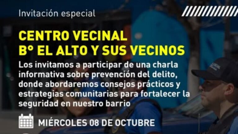 La Falda: vecinos del Barrio El Alto fortalecen la seguridad comunitaria