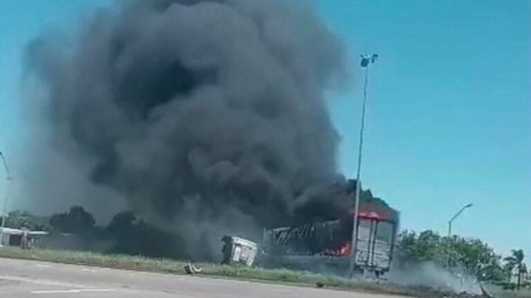 Choque entre camiones en Santa Fe: se prendieron fuego y murieron dos personas