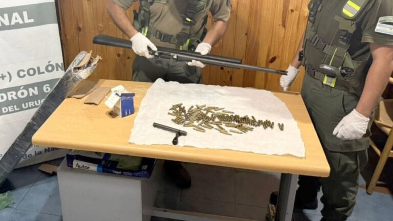 Escanearon un paquete y encontraron un fusil con municiones