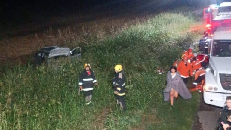 Violento vuelco en Ruta 9: seis ocupantes terminaron hospitalizados