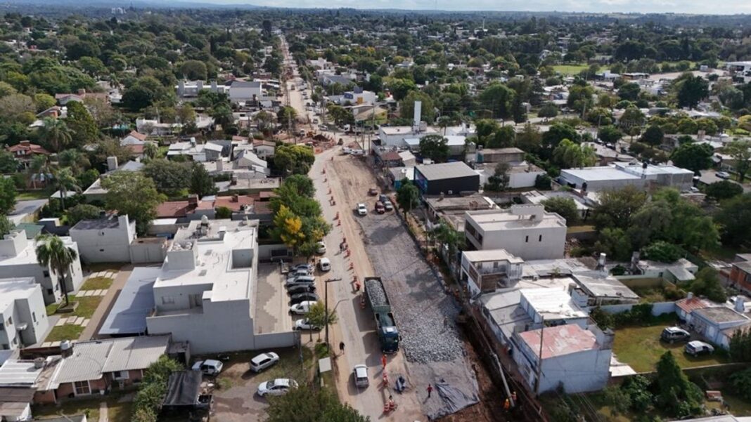 Obras y desvíos de tránsito en la Avenida Bodereau, Villa Allende