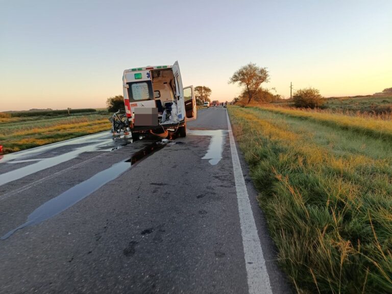 Ilustración de una ruta provincial de Córdoba con señal de precaución